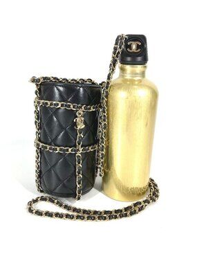 Chanel Shoulder Bag CC Logo Chain With Case As1324 Leather Black